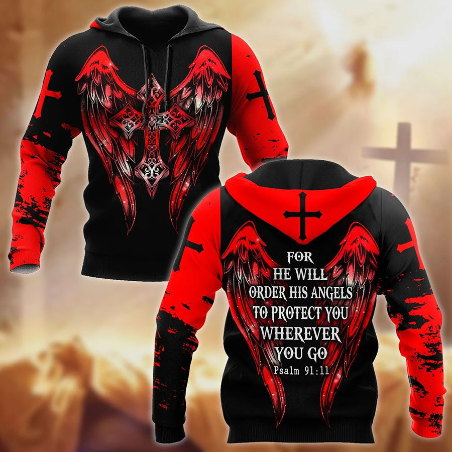 

Men's Jesus Cross Wings Hoodie