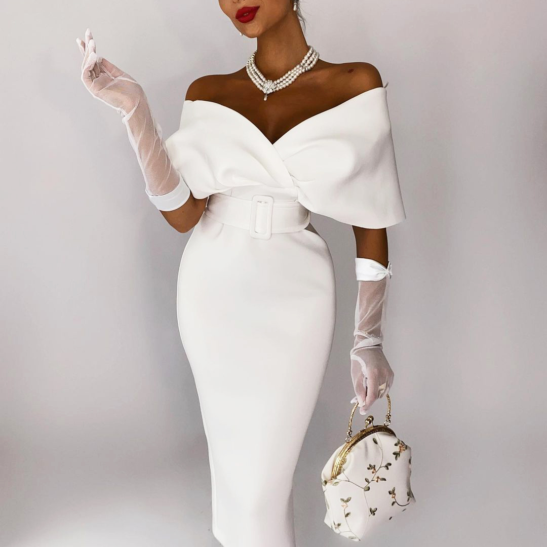Fashion Solid Color Strapless Dress