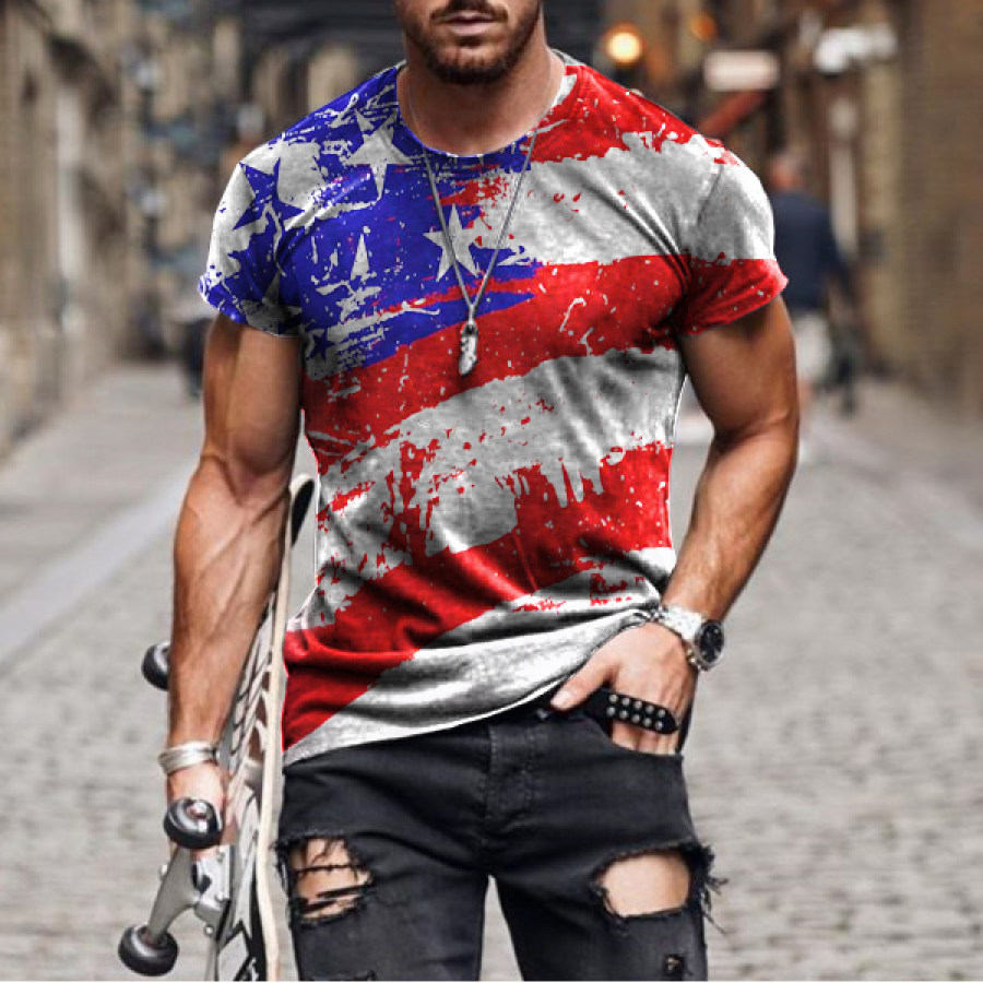 

Mens short sleeve printed T-shirt