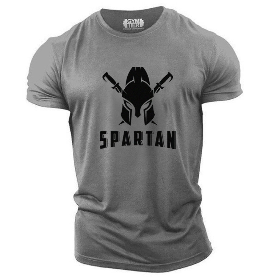 

Men's fitness running print sports T-shirt