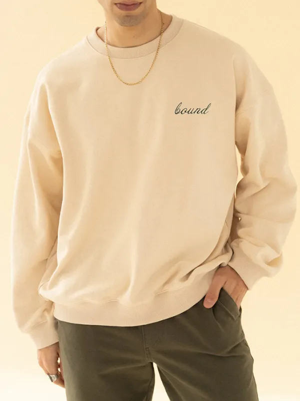 Beige Fashion Modern Casual Long Sleeve Sweatshirt - Oasisjoy.com 