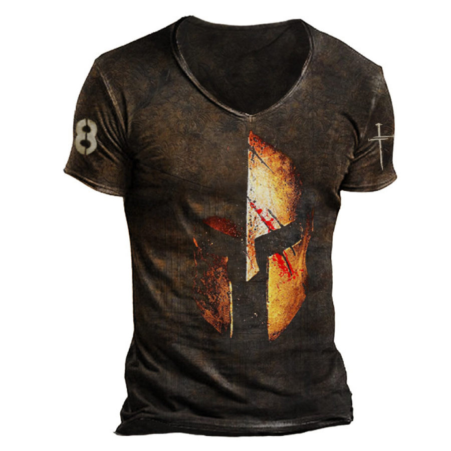 

Mens Retro Casual Print T-shirt - Mask Man
