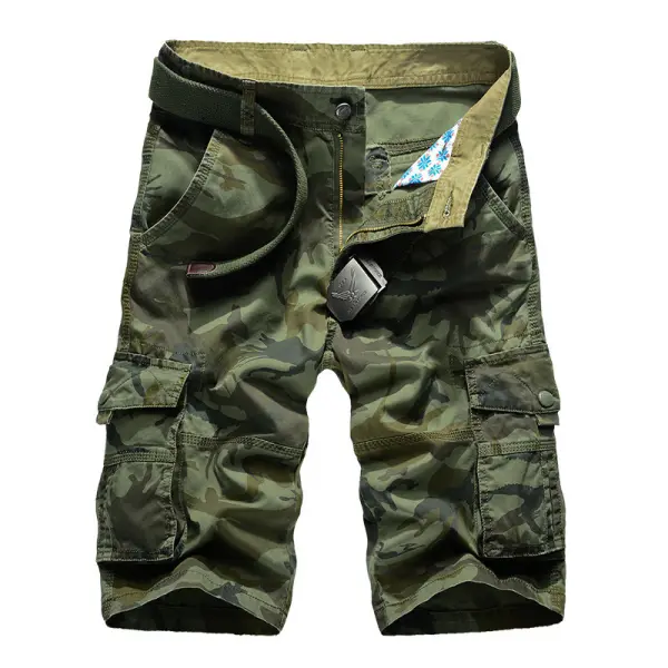 Men's Plus Size Outdoor Sports Casual Pants Military Uniform Multi-pocket Five-point Pants - Honeylop.chimpone.com 