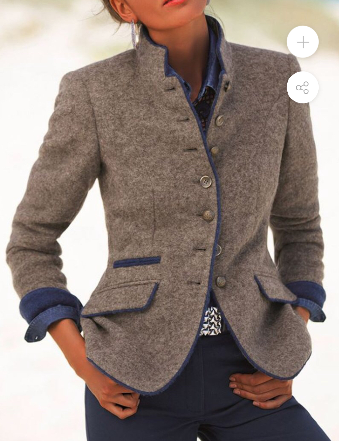 Women's Vintage Collar Long Sleeve Jacket
