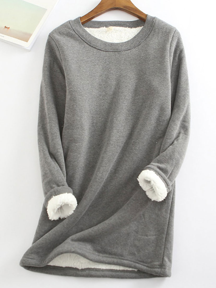 Lamb Wool Casual Long sleeved T shirt