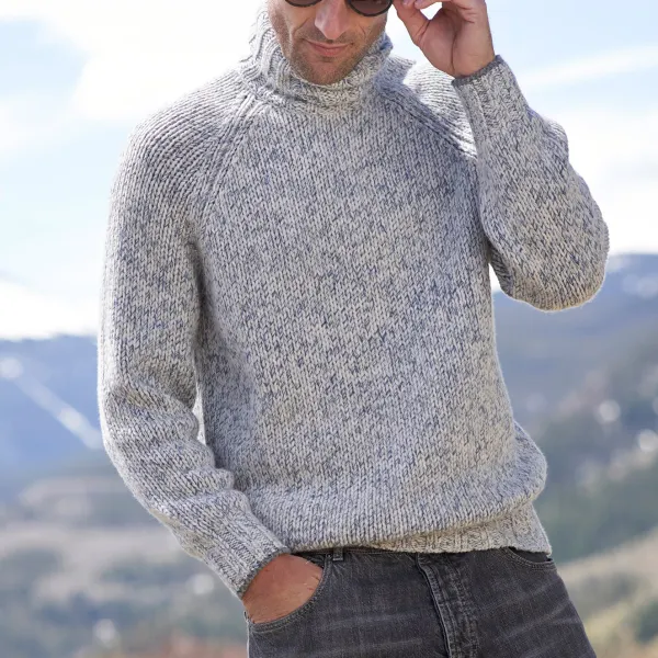 melange cashmere turtleneck sweater - Stormnewstudio.com 