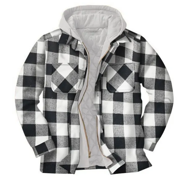 Mens Winter Plaid Thick Casual Jacket - Chrisitina.com 