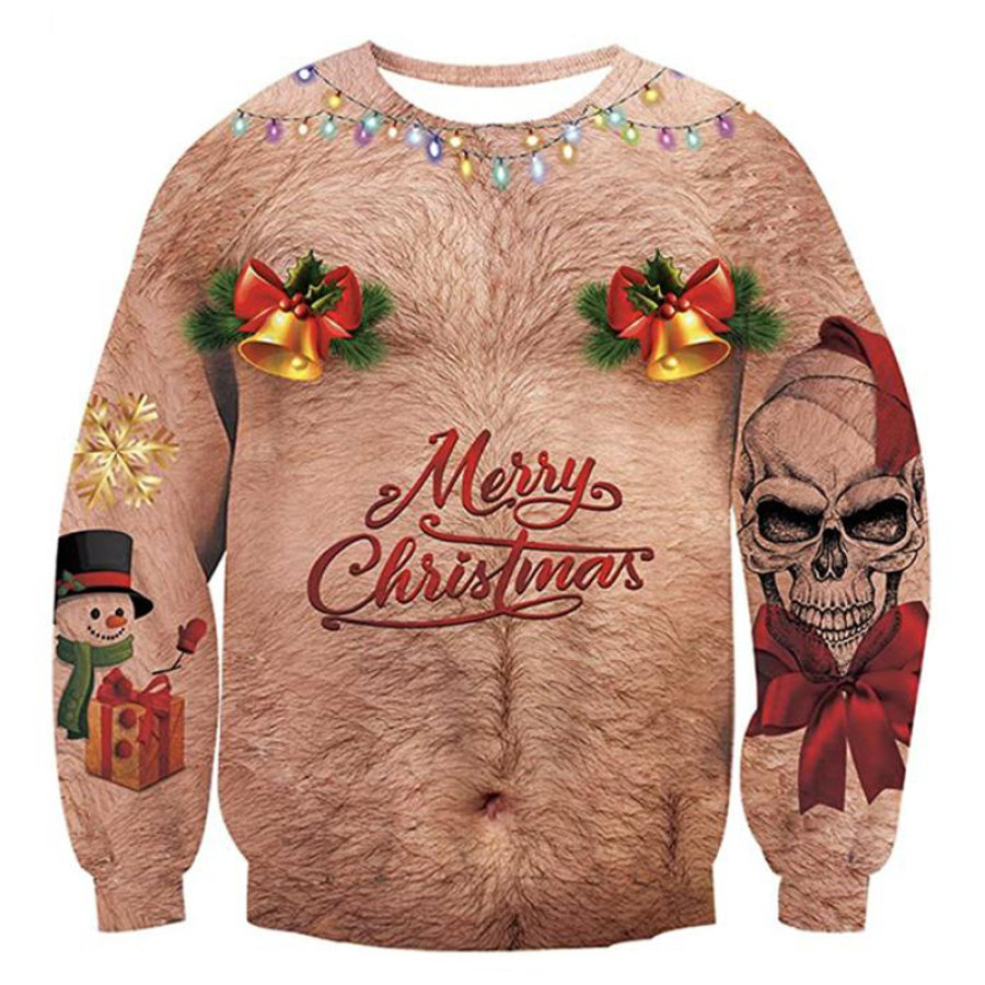 

Funny Christmas Tattoo Printed Ugly Christmas Sweashirt