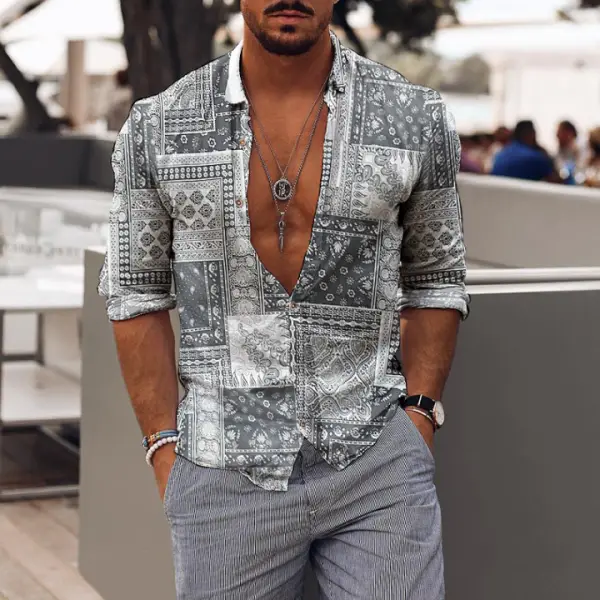 Casual Geometry Print Shirt - Fineesa.chimpone.com 