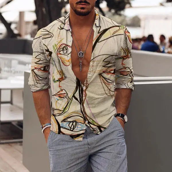 Retro mens holiday graffiti print shirt - Fineesa.chimpone.com 