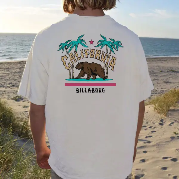 California Brown Bear Print Vintage T-Shirt - Paleonice.com 