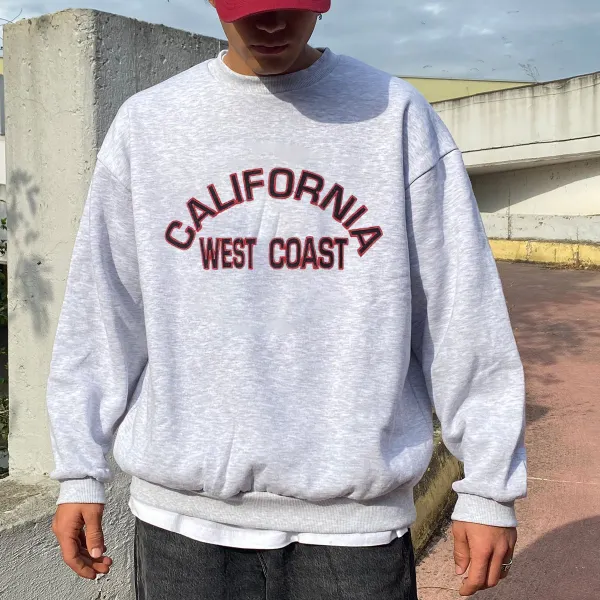 California Print Crew Neck Sweatshirt - Faciway.com 