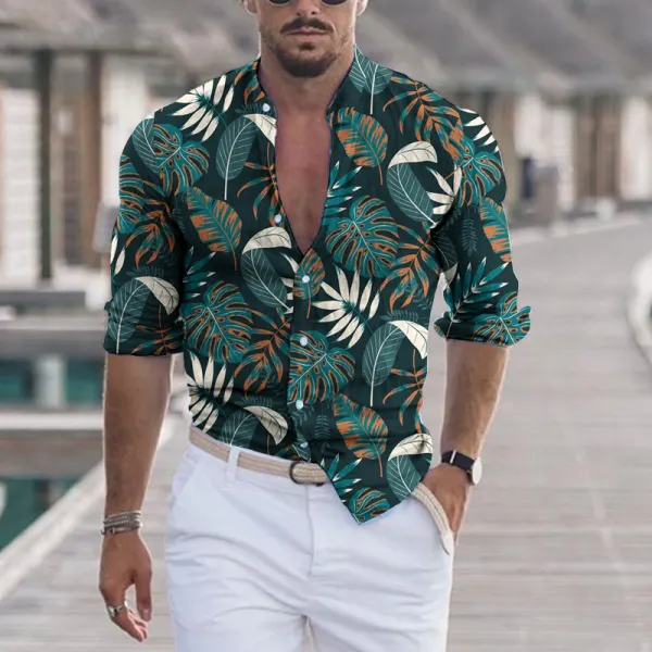 Casual holiday pattern printing mens shirt - Fineesa.chimpone.com 