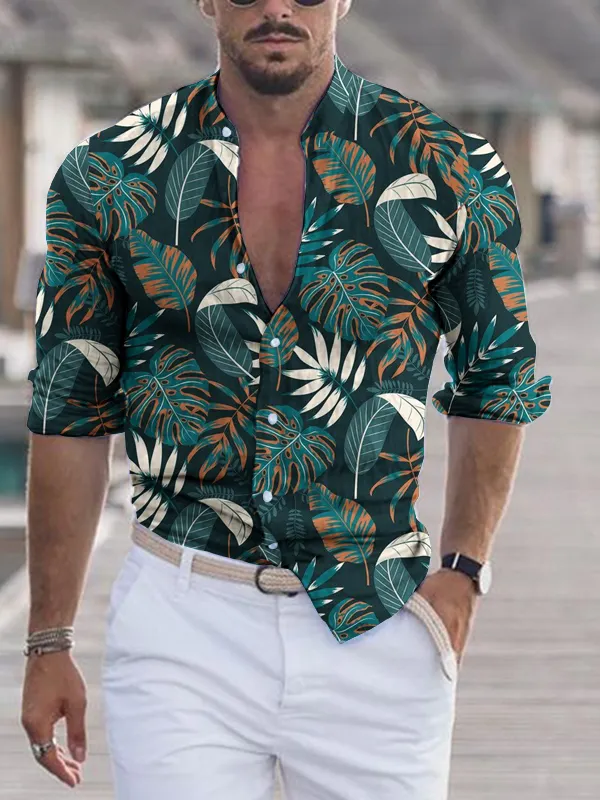 Casual holiday pattern printing mens shirt - Oasisjoy.com 