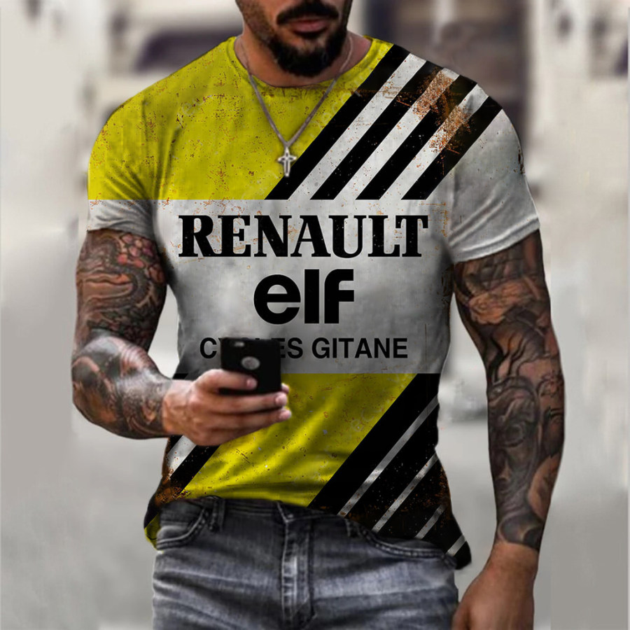 

Fashion Diagonal Stripe Retro Casual T-shirt