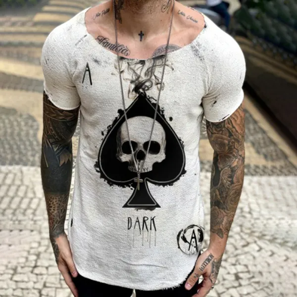 Skull poker art short sleeve t-shirt - Styletaken.chimpone.com 