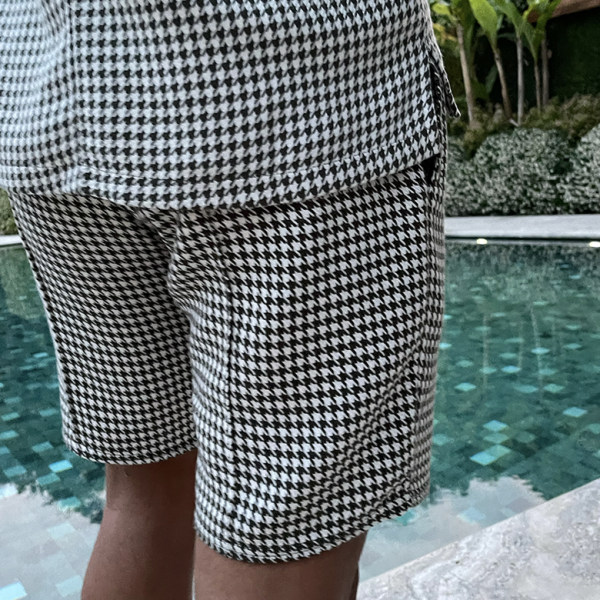 Houndstooth print shorts