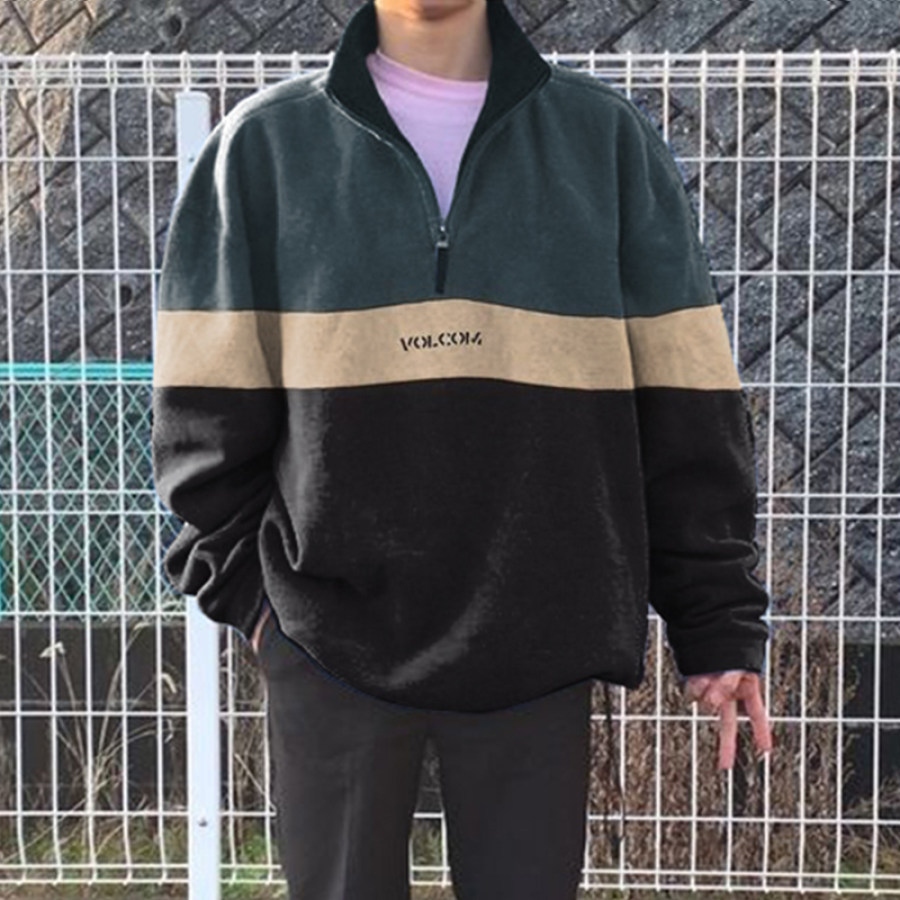 

Men Vintage Fashion Strips Simple Casual Unisex Sweatshirt