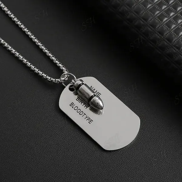 Chain Bullet Army Brand Pendant Long Necklace - Menilyshop.com 