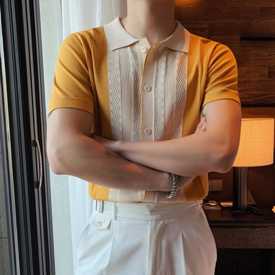 

Vintage Casual Mens Short-sleeved Polo Shirt