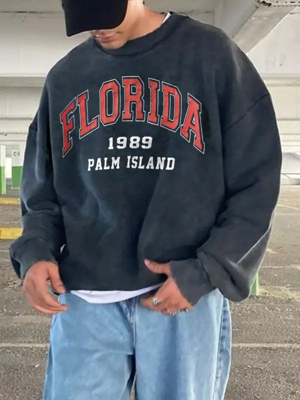 Retro Men's Florida Casual Print Sweatshirt - Globerain.com 