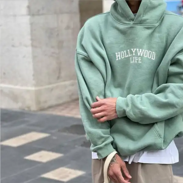 Small English Print Crew Neck Pullover Sweater - Kalesafe.com 