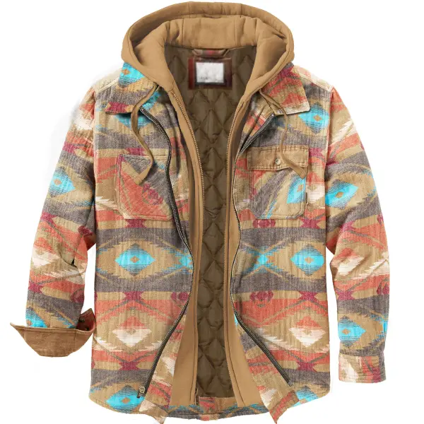 Men's Autumn & Winter Outdoor National Style Hooded Jacket - Sanhive.com 