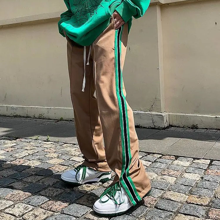 Unisex Retro Trim Wide leg Trousers