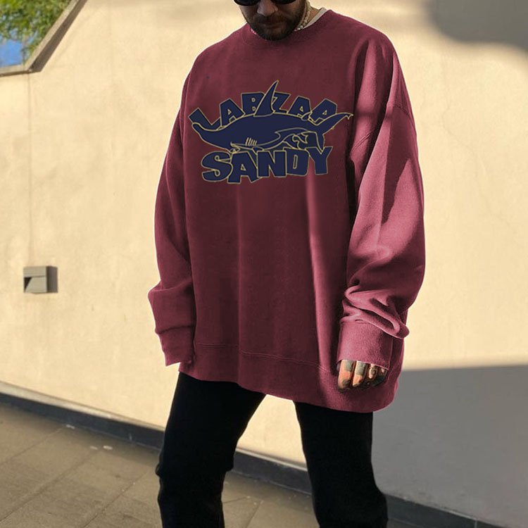 Unisex Vintage Shark Logo Print Sweatshirt