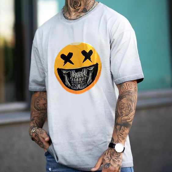 Street Smiley Print Short Sleeve T shirt