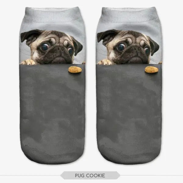 Unisex 3D Dog Print Socks - Yiyistories.com 