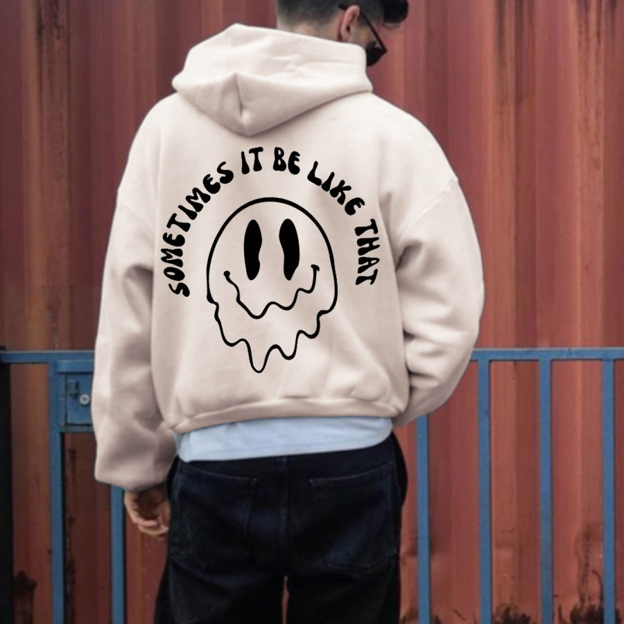 

Sometimes That's The Smiley Print Men's Hoodie