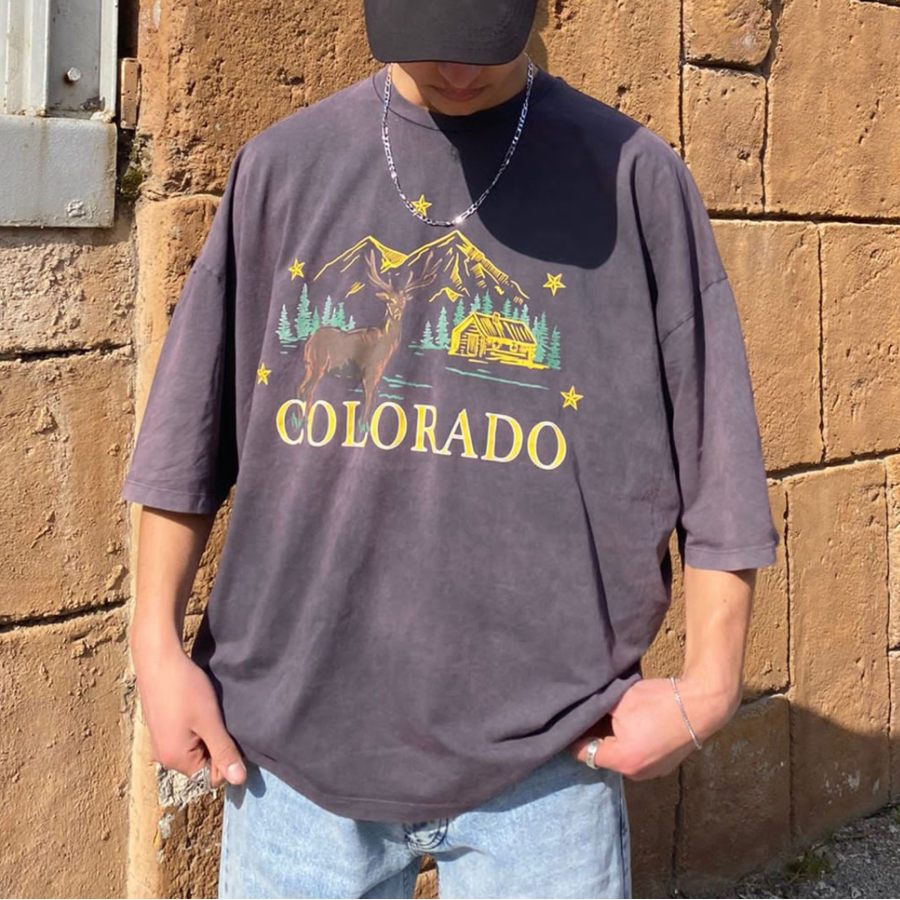 

Retro Oversized Colorado Print T-Shirt