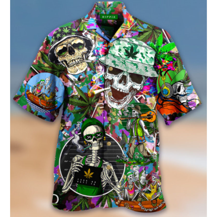 

Individual Retro Hawaii Print Loose Men's Shirt