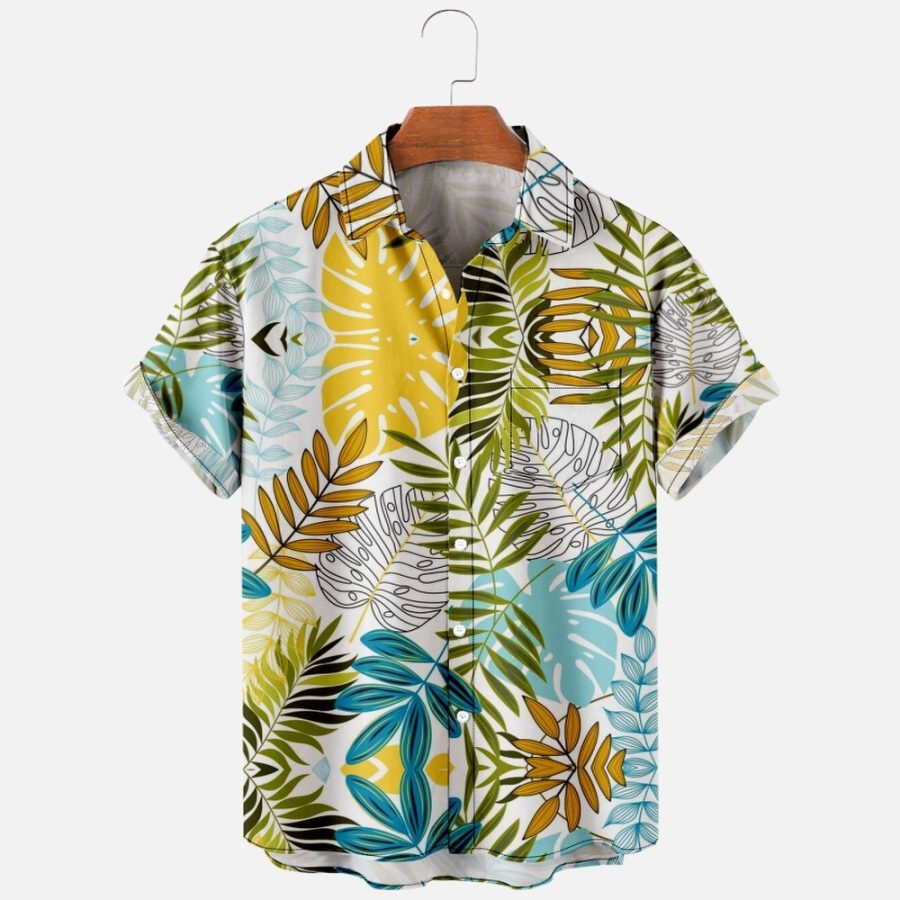 

Hawaiian Print Men's Short Sleeve Blouse