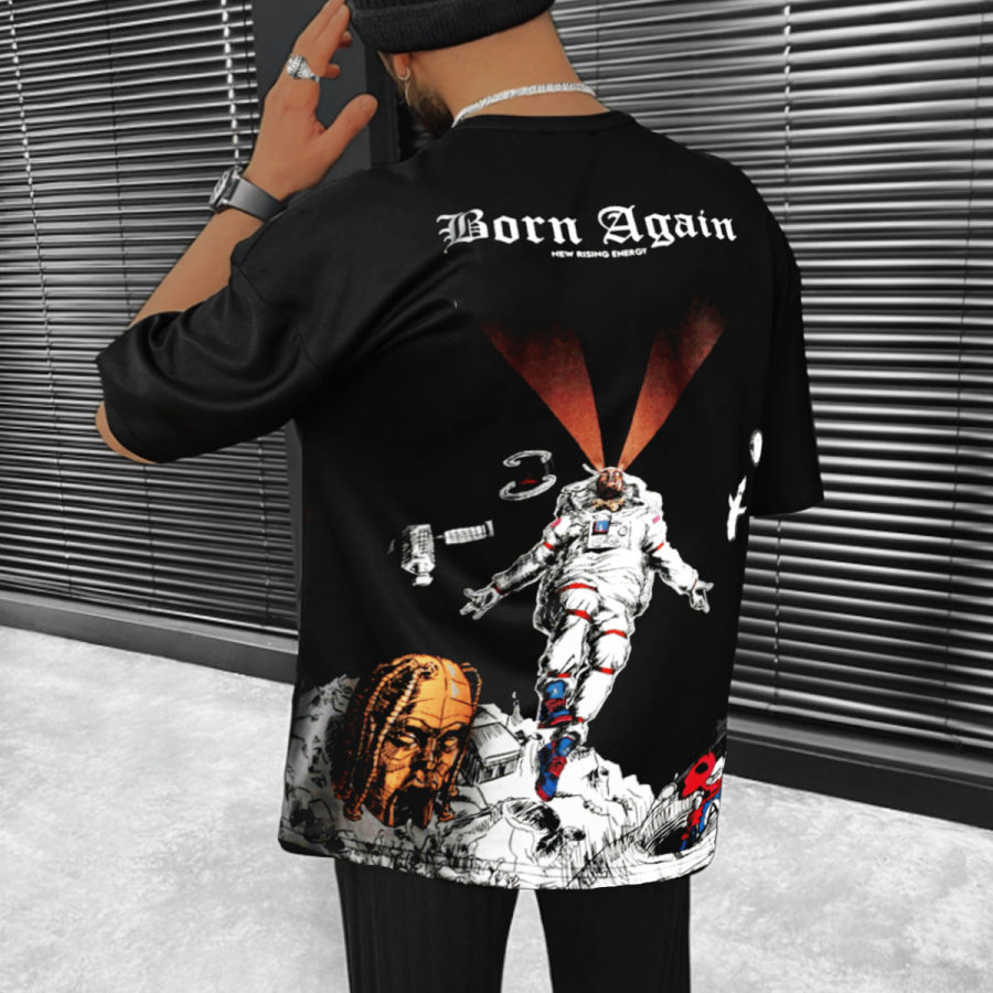 

Men's Oversized Astronaut Print T-Shirt