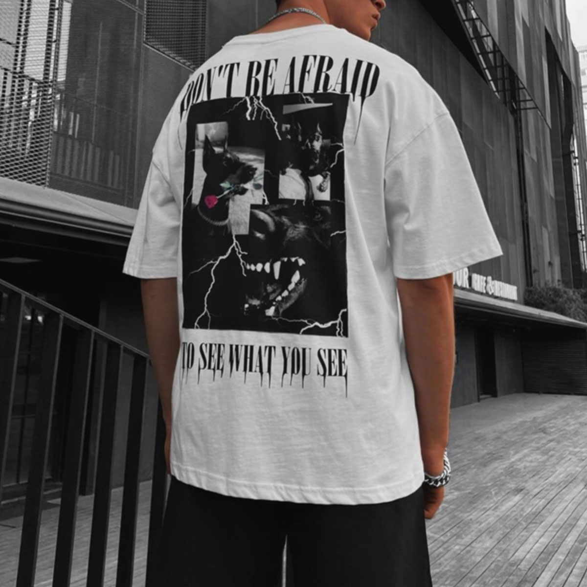 Men's Oversized Fashion Print T Shirt