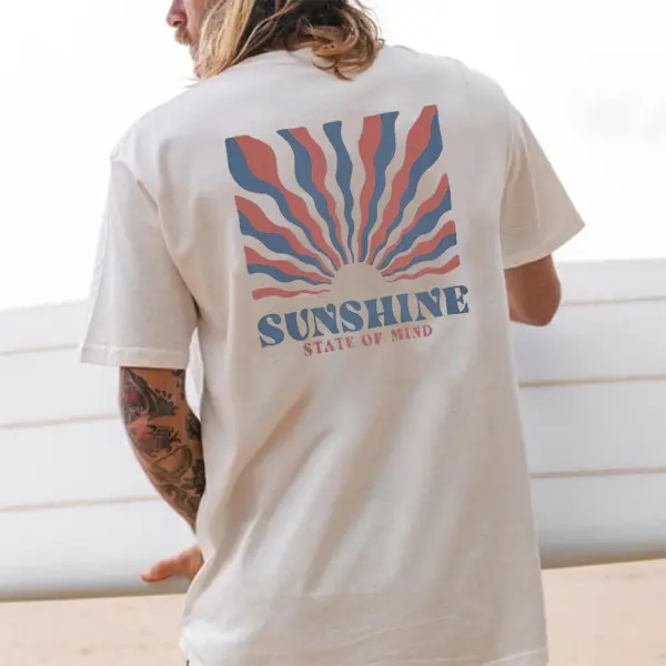 Men's Summer Casual Short Sleeve Cotton Printed T-Shirt - Faciway.com 