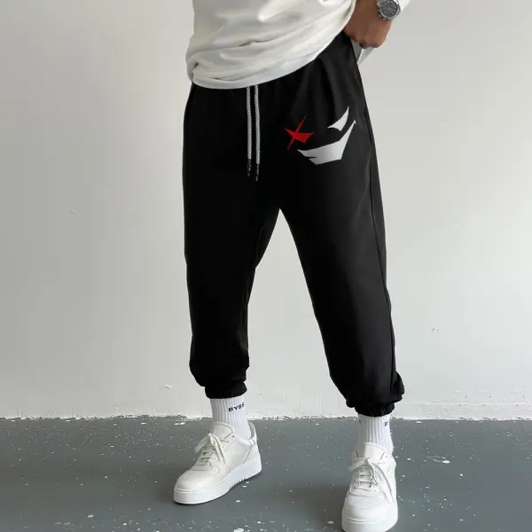 Мужские повседневные спортивные штаны в стиле ретро со смайликом - Paleonice.com 