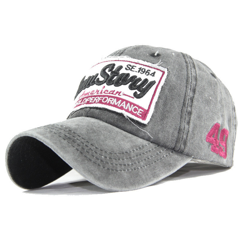 Men's Cotton Distressed Washed Women's Embroidered Baseball Cap