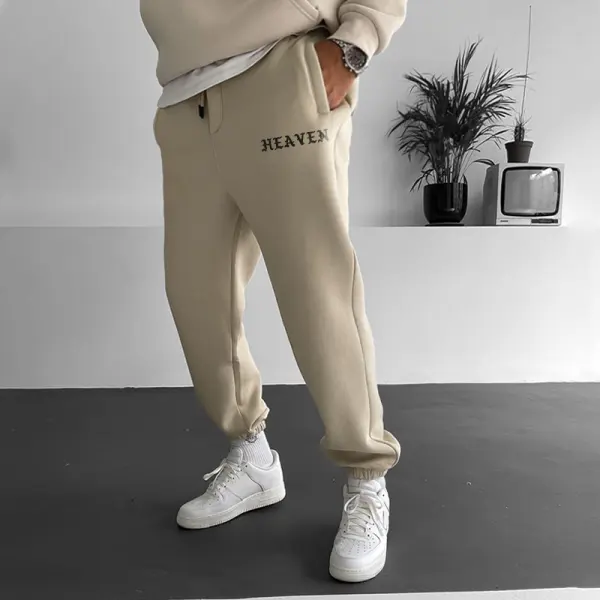 Pantalones De Chándal Con Estampado De Fe Simple 'HEAVEN' - Paleonice.com 