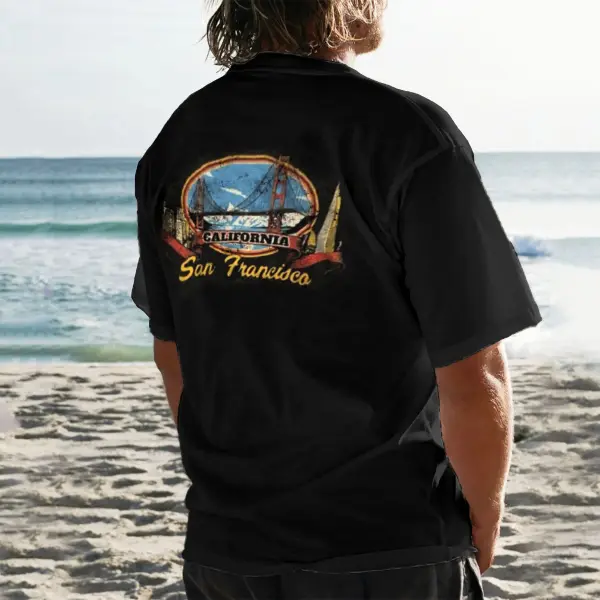 Unisex Men's San Francisco Retro Surfing T-shirt - Yiyistories.com 