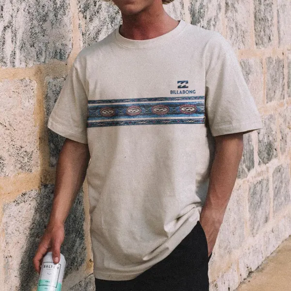 Oversized Unisex Retro Relaxed Print Surf T-Shirt - Cotosen.com