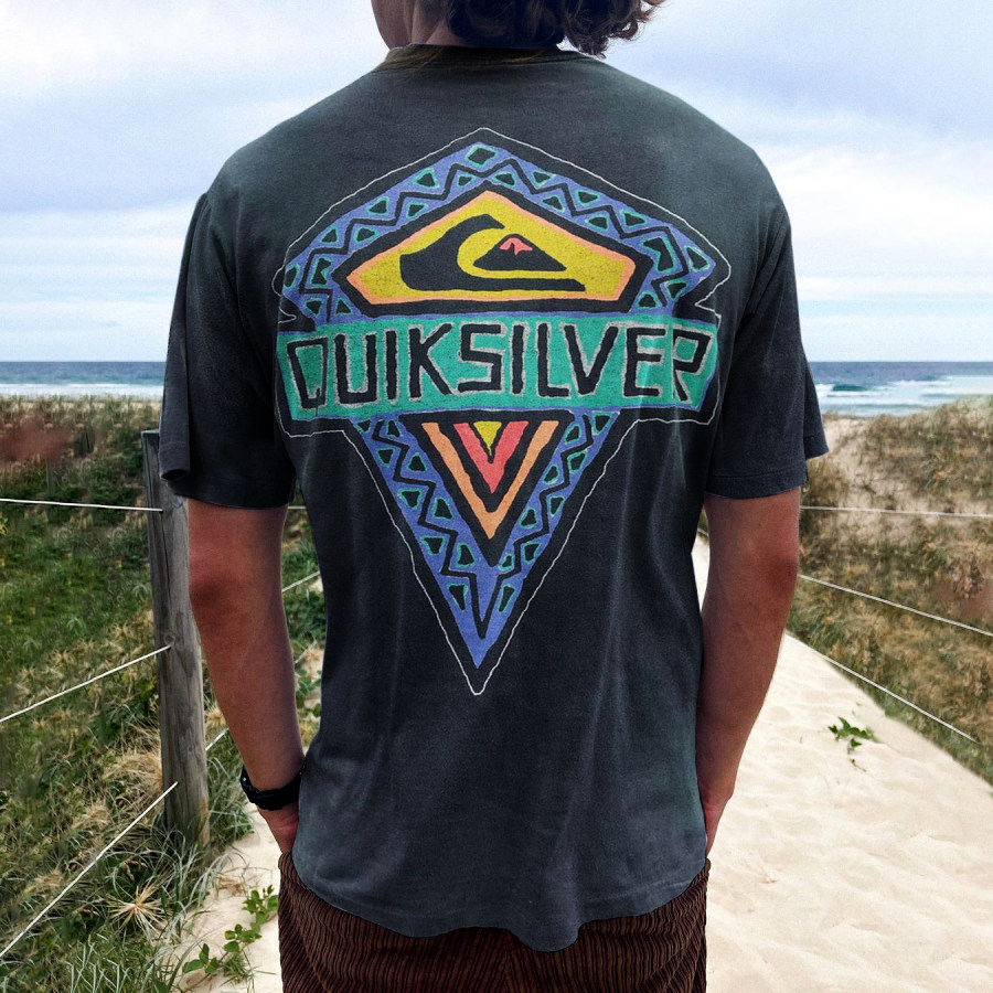 

Oversized Retro Casual Print Surf T-Shirt