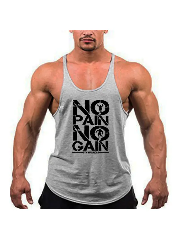 NO PAIN NO GAIN Fitness Loose Tank Top - Ootdmw.com 