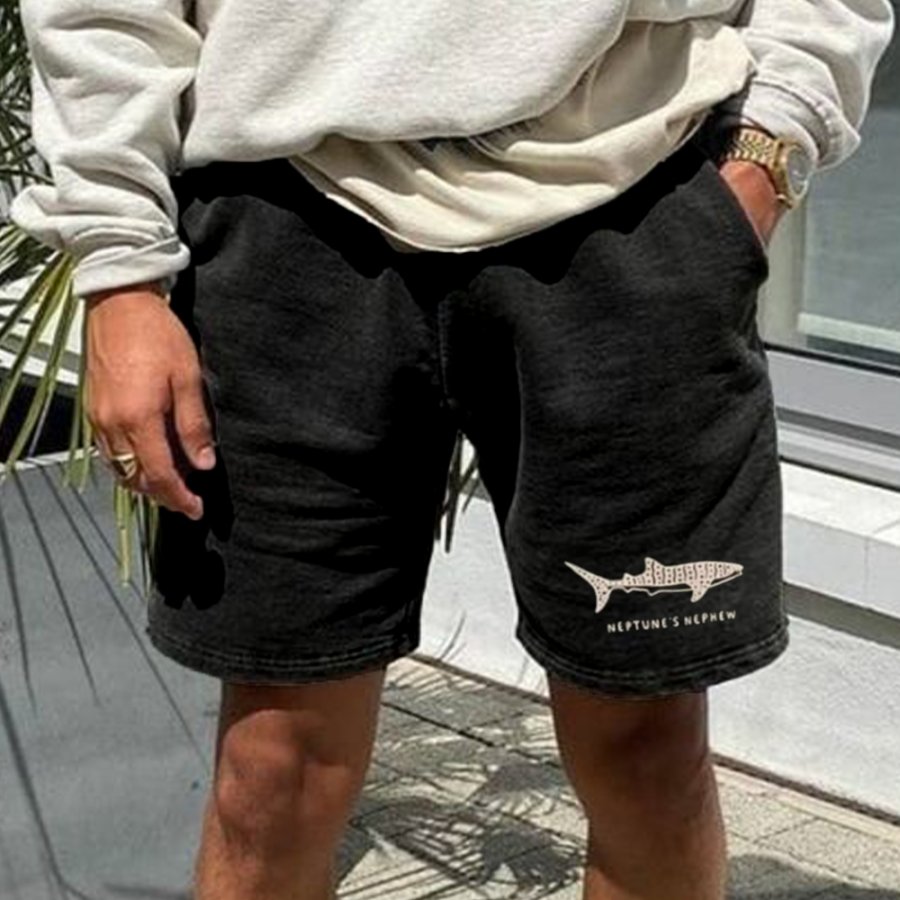 

Men's Vintage Shark Print Shorts