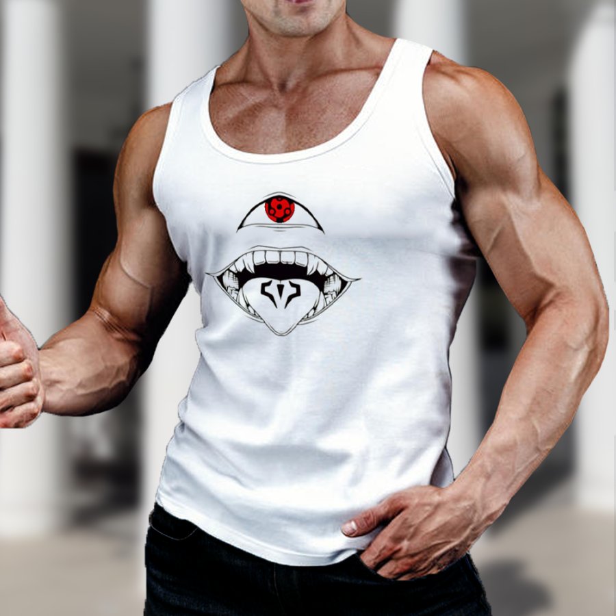 

Men's Anime Print Casual Sleeveless Casual Vest