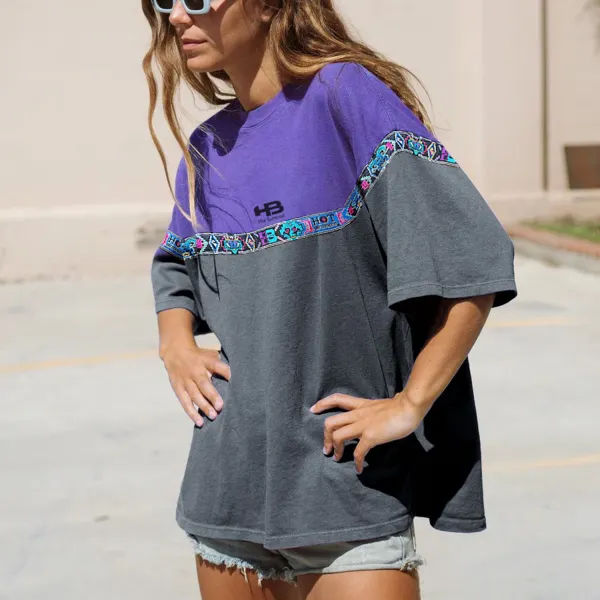 Casual Vintage Print Surf T-Shirt - Cotosen.com