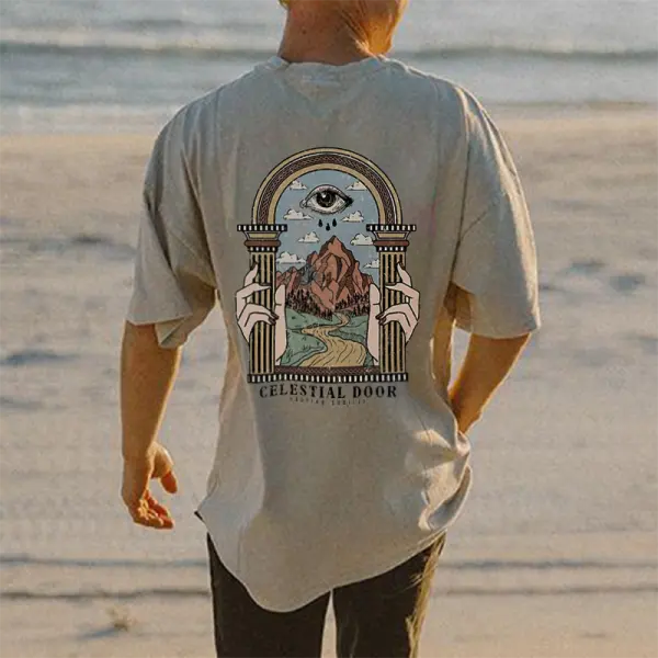 Holiday Celestial Door Printed T-shirt - Paleonice.com 