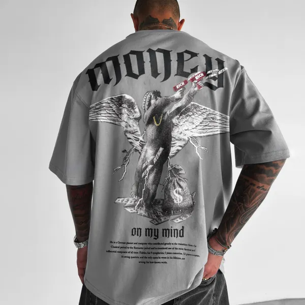 Unisex Oversize Money Print T-Shirt - Chrisitina.com 